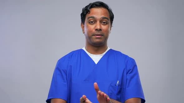 Indian Doctor or Male Nurse Having Video Call