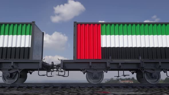 Containers with the Flag of UAE