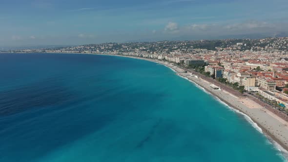 Aerial View. Nice, France Promenade, Mediterranean Sea.