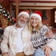 Happy Older Couple Greeting Family on Christmas Video Call Webcam View - VideoHive Item for Sale