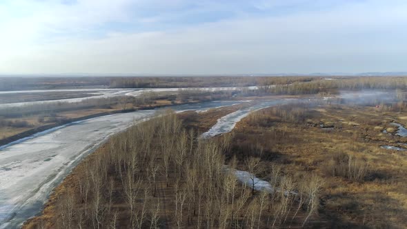 Aerial Landscape Springtime Landscape In Siberia