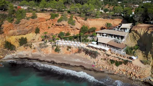 The beautiful beach front of the Island of Ibiza in Spain