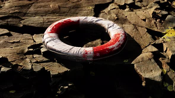 Very Old Abandoned Grungy Lifebuoy