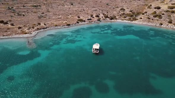 Beautiful Bay and White Yacht