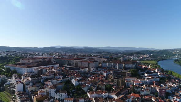 4K aerial drone footage of Coimbra, Portugal