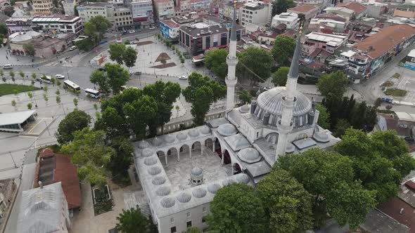 Yeni Valide Mosque Uskudar of Istanbul Drone Shot