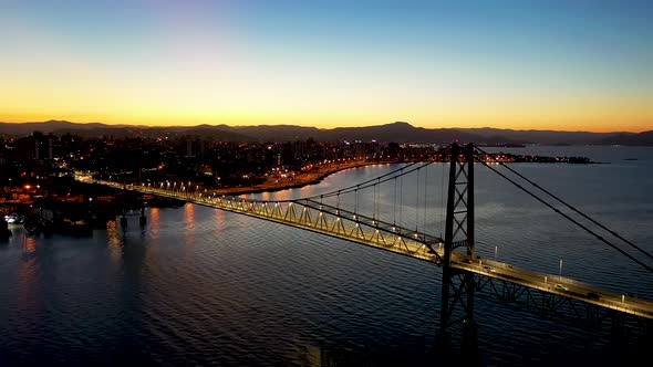 Night downtown Florianopolis Santa Catarina Brazil. Travel destination