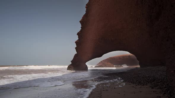 timelapse legzira cliff sea ocean morocco wild environment nature