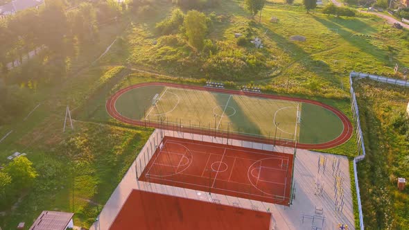 Exterior of School Building with Playground