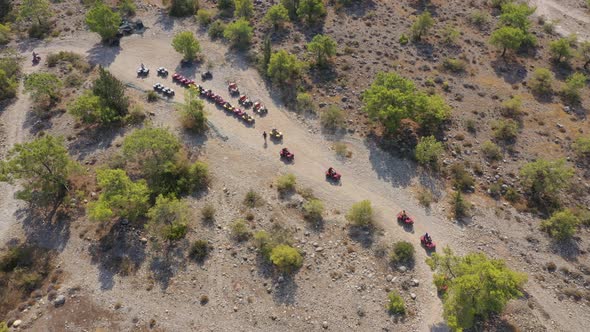 Aerial View Trip On Atv