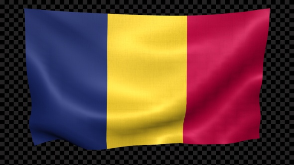 Chad Flag Waving Looped