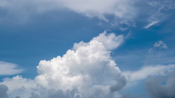 Amazing motion white clouds flowing in the sky Time lapse Beautiful Blue sky and white clouds