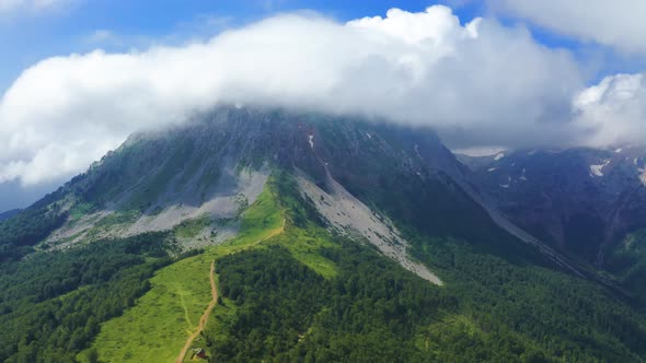 Amazing Landscape in Komovi Mountains with Clouds Montenegro