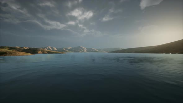 Beautiful Calm Lake with Sunset alt