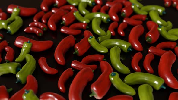 Closeup of  Red and green  Pepper animation