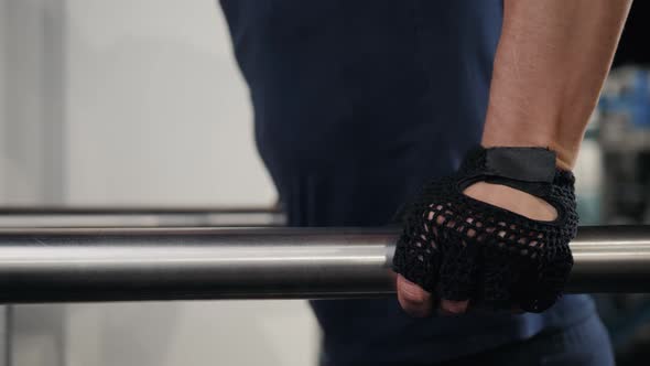 Fitness Sport Training and Lifestyle Concept  Close Up of Hand on Bars