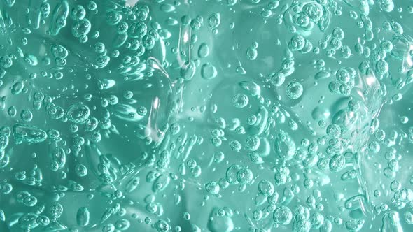 Transparent Blue Cosmetic Gel Cream With Molecule Bubbles