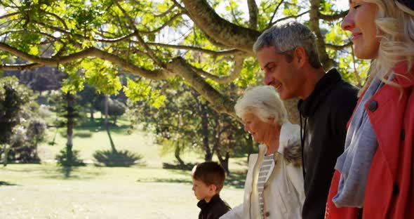 family walking outdoors