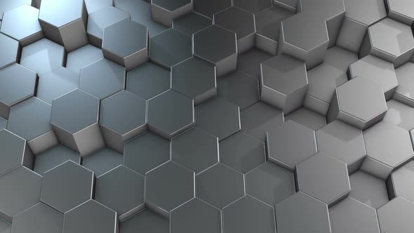 Abstract Aluminum Hexagonal Geometric Surface