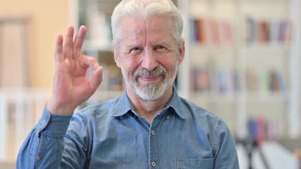 Old Man Showing Okay Sign