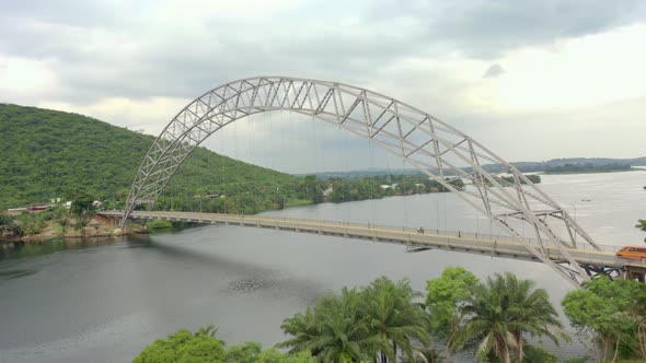 Adomi Bridge crossing in Ghana, Africa