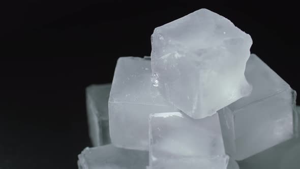 Ice Cubes on a Black Background