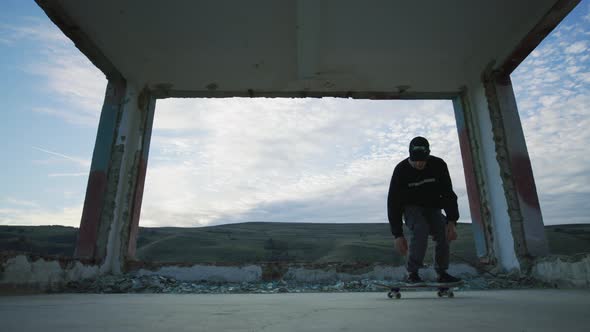 Skater doing a flip jump