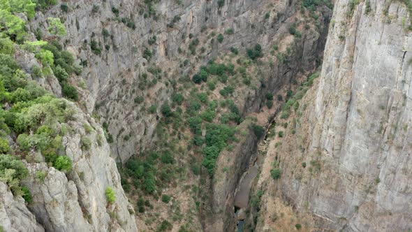 Drone Video of a Canyon in the Mountains