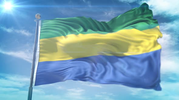 4K 3D Gabon Flag alt