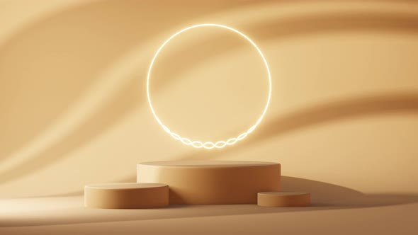 Peach Circle Podium Scene Product Presentation 3d Animation Loop Background