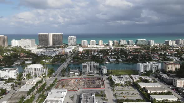 Drone Flying Over Bay Harbor Coast Area