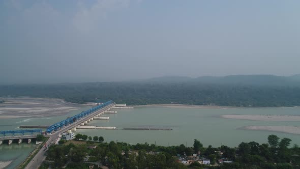 City of Haridwar state of Uttarakhand in India seen from the sky