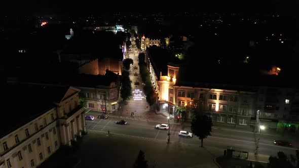 View Of The Night Street Zhitomir City