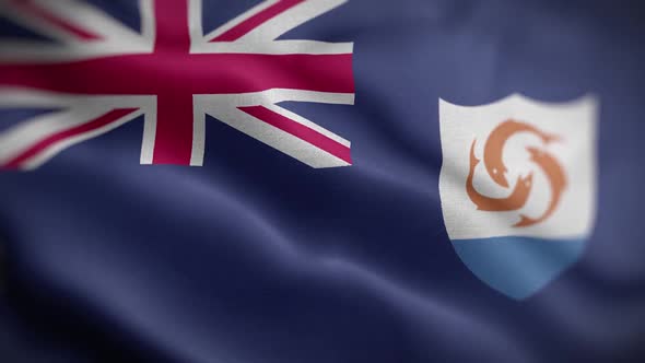 Anguilla Flag Textured Waving Front Background HD