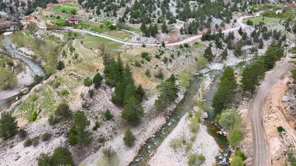 Mountain river high in the mountains Turkey Alanya