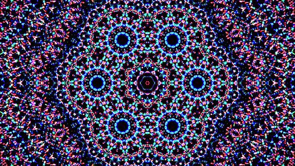 Abstract Kaleidoscope pattern with full colors. Magic mandala. 4k