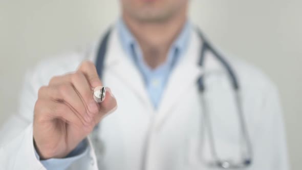 Pneumonia Doctor Writing on Screen