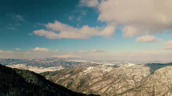 Flying High Over Snowy Mountains