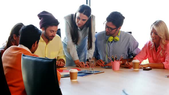 Businesspeople having a discussion