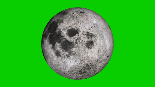 3d Realistic Rotated Moon In Green Background