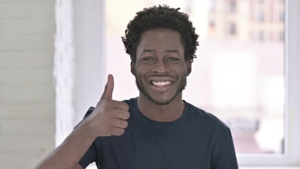 Portrait of African Man Showing Thumbs Up