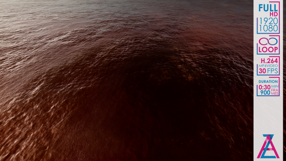 Red Orange Waves At Sunset In The Ocean