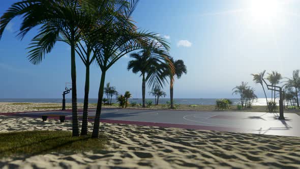 Beautiful Basketball Court By The Beach