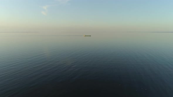 Cargo Ship Sailing on Sea