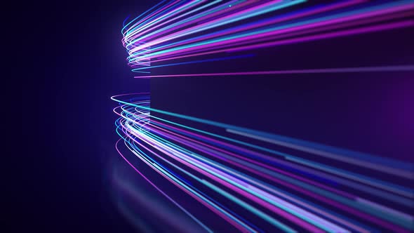 Abstract Neon Light Streaks Motion Background