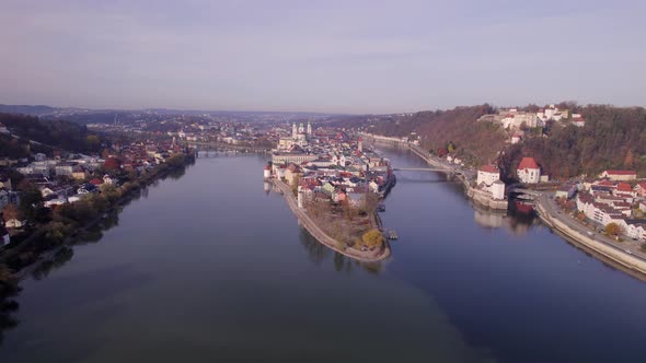 The River City of Passau in the Early Morning