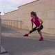 Stretching Workout Outdoors in City Young Woman is Training Alone Sport and Healthy Lifestyle - VideoHive Item for Sale