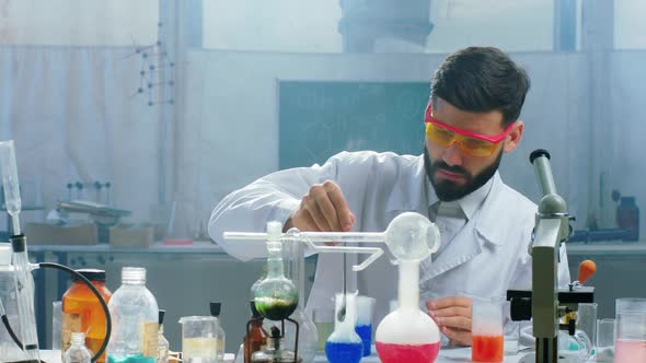Scientist Man in the Biotechnology Laboratory