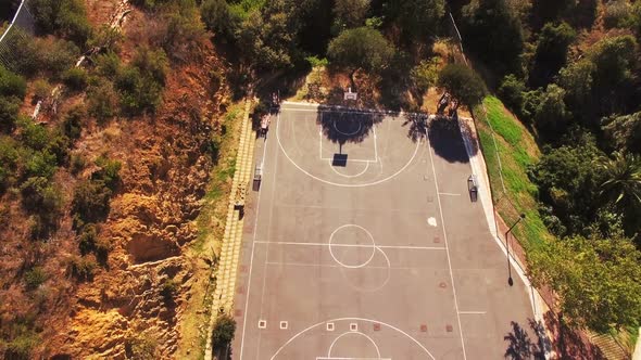 Aerial view of school playground