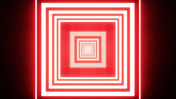 Hypnotic Red Light Square Tunnel VJ Loop